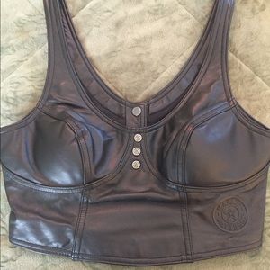 Harley-Davidson leather cropped bra top